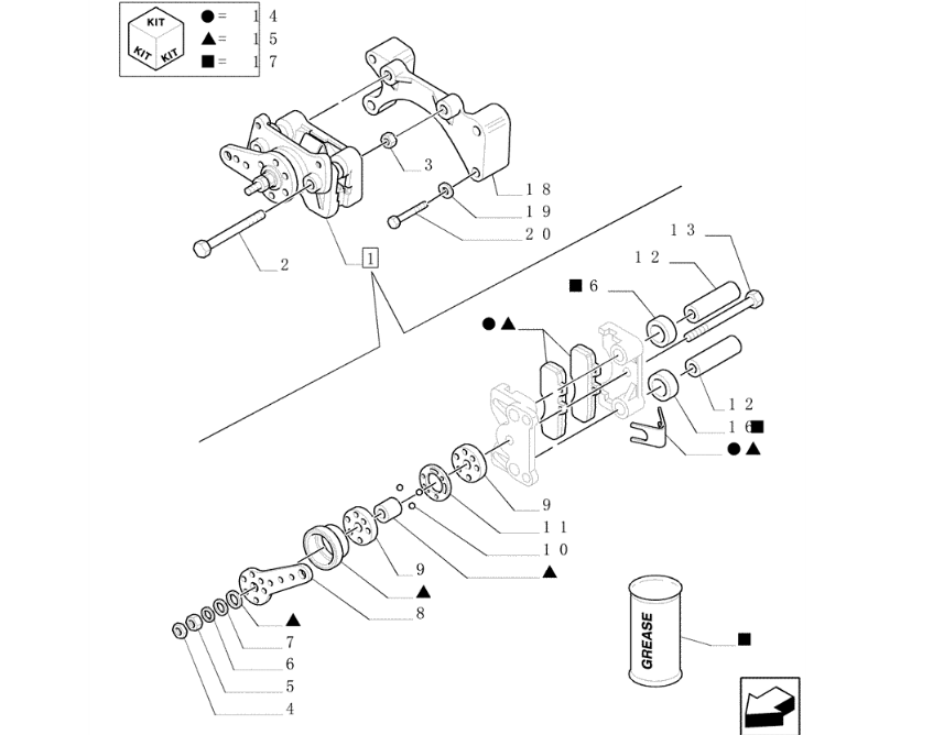 CASE 695SM КПП,  парковочный тормоз, колодки