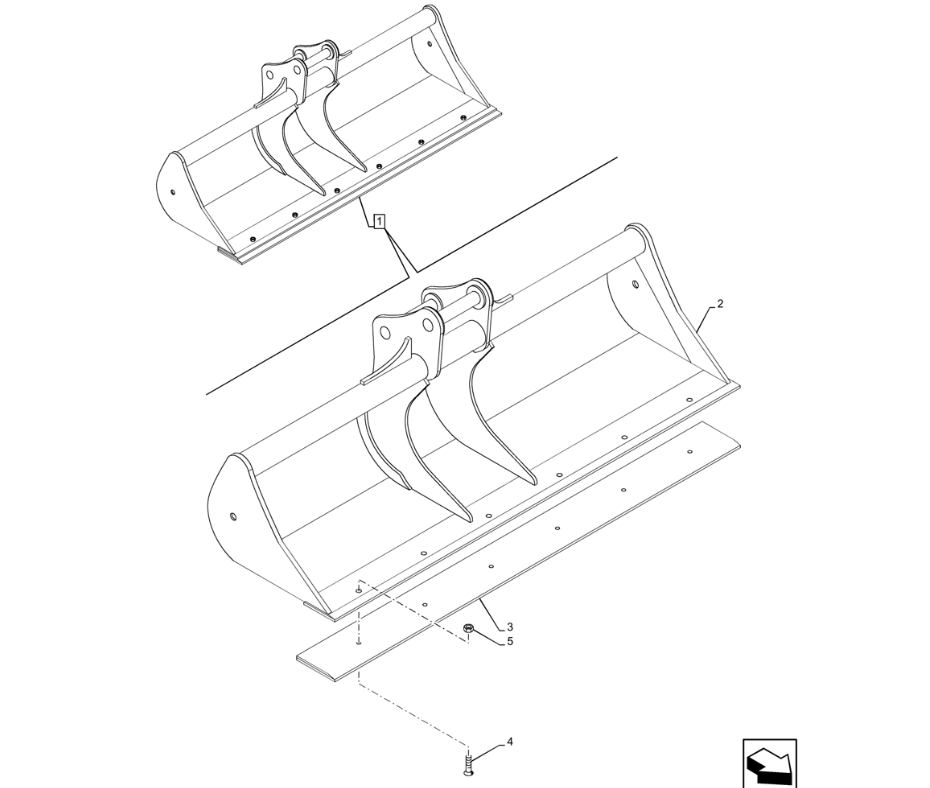 CASE CX210D LC Ковш 1830-2130мм, вариант 2