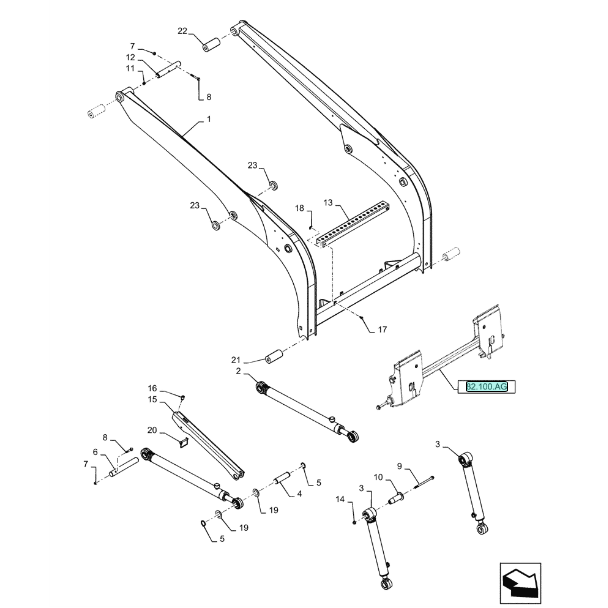 CASE SR150 2011-2014 стрела, крепление ковша