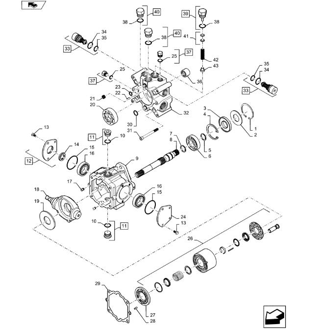 CASE SR175/SV185 гидравлический насос 35CC