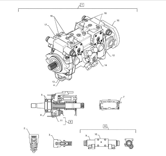 CASE SR175-SV185 гидравлический насос 35CC