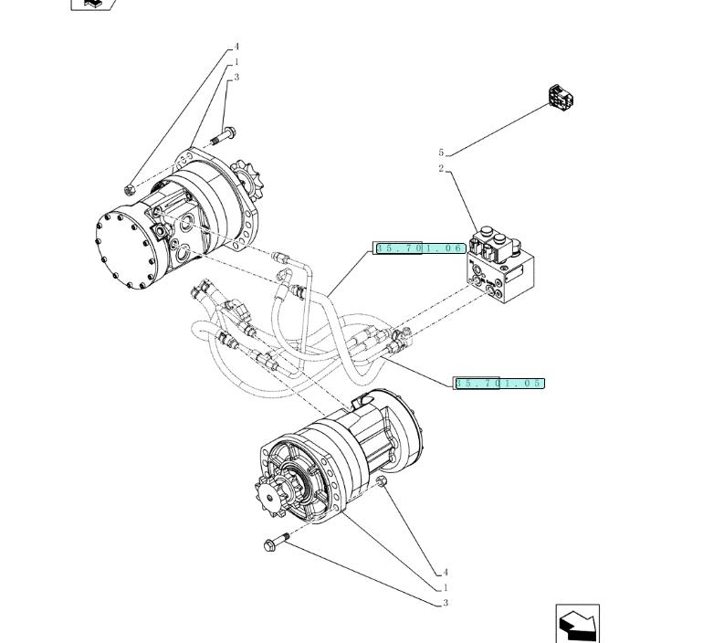 CASE SR175/SV185 мотор хода 325cc, 2Spd