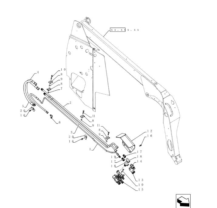 CASE SR175,SR200 гидролинии рукояти