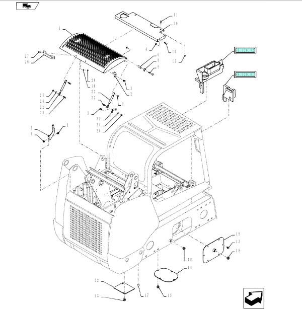 CASE SR175,SR200 кабина, крыша