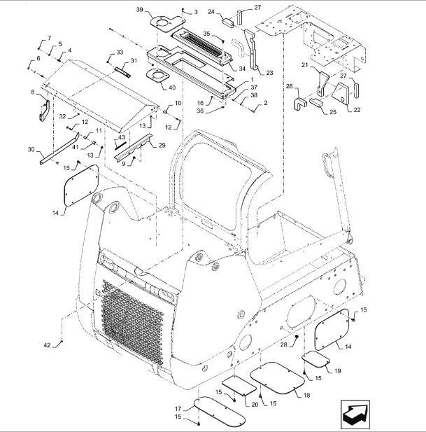 CASE SR175 TIER 4B 2013- кабина, крыша