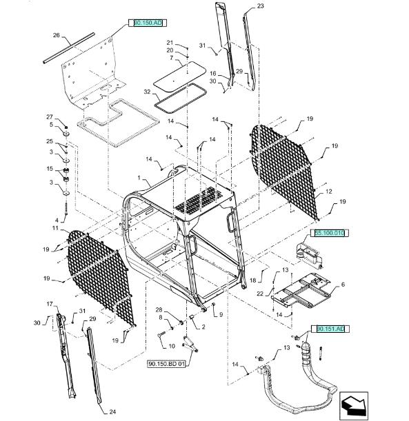 CASE SR175 TIER 4B 2013- кабина, панели