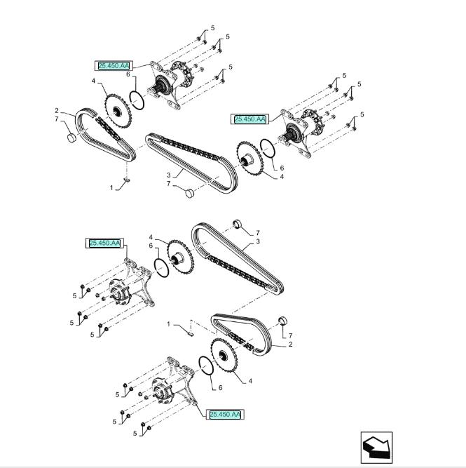 CASE SR210 ходовая, звездочки, цепь, ступица