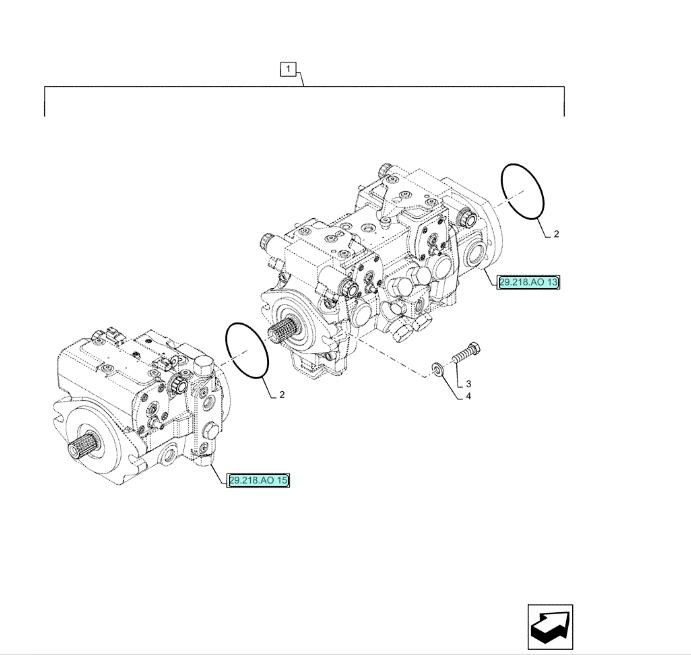 CASE SR250/SV300 гидронасос 53CC