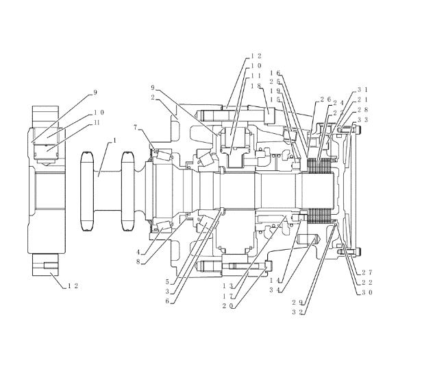 CASE SR250/SV300 мотор хода 1 скоростной