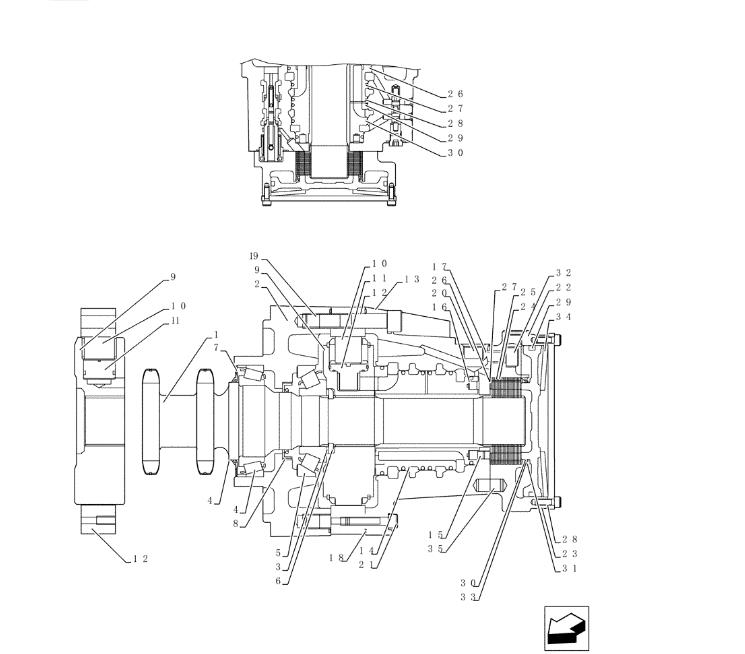 CASE SR250/SV300 мотор хода 2х скоростной