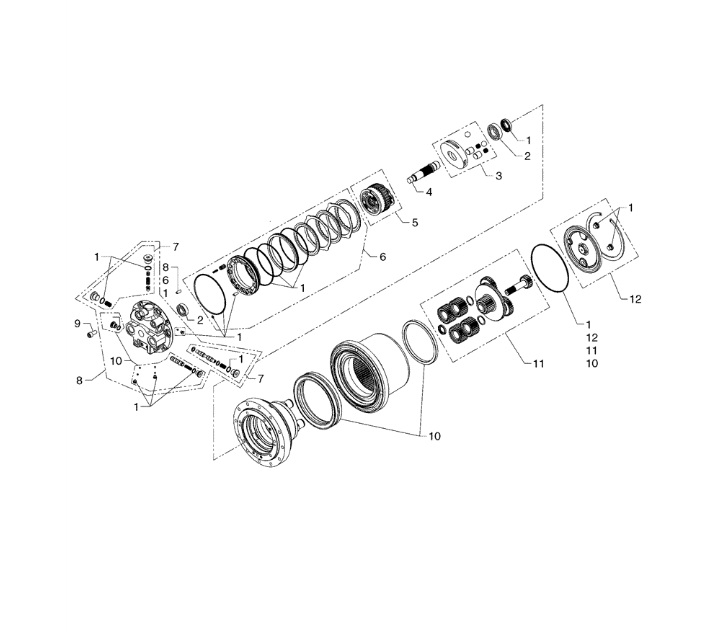 CASE TR320 2х скоростной мотор хода