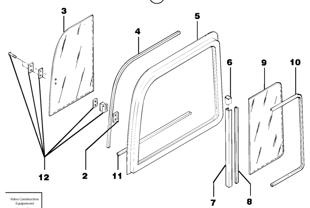 Стекла для мини-экскаваторов Volvo EC50 / EC70 / EW50 / EW70 / EW70VV