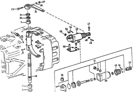 Механизм переключения вспомогательной коробки передач ZF КПП - ZF 5S-111GP, 5S-150GP, 4S-130P