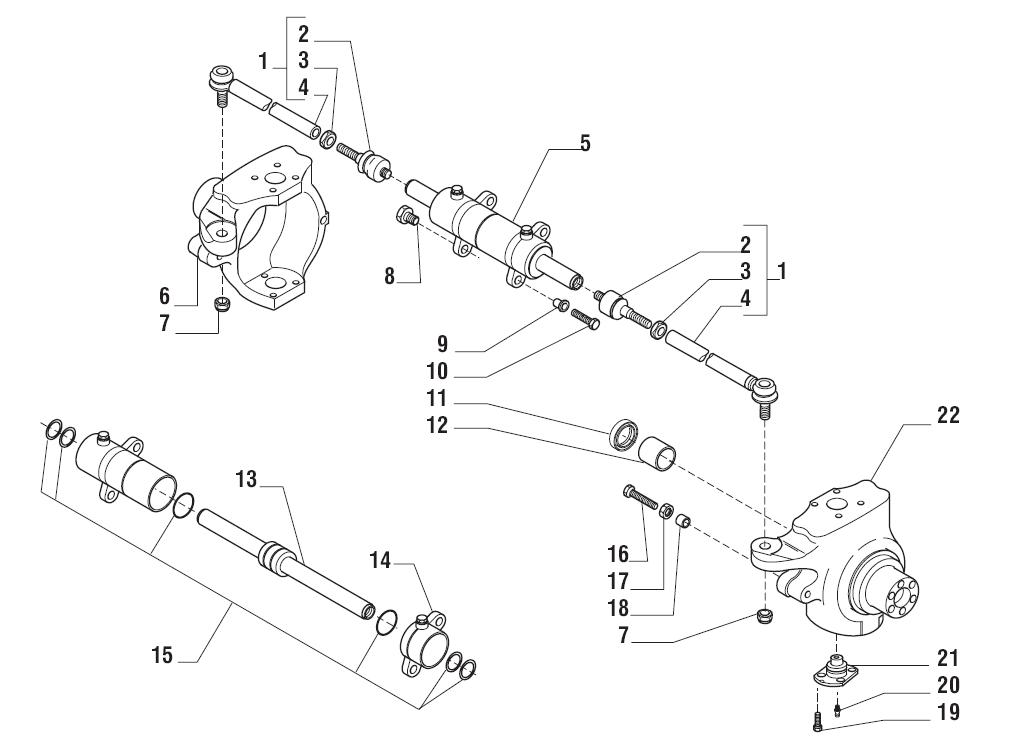 Swivel housing and steering cylinder 